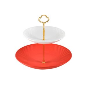 Ceramic-like 2-tier Conical shape Dessert Tower