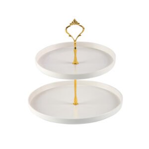 Ceramic-like 2-tier Snack Tower