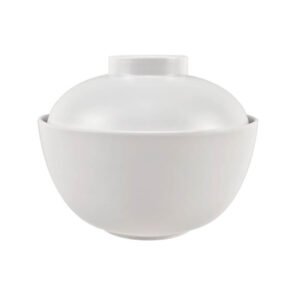 Japanese-style Ceramic-like steamed egg bowl with lid