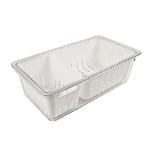 RPET Eco-Friendly Clear Storage Bin with 2 Removable Strainer Insert