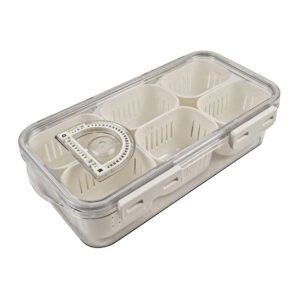 RPET Eco-Friendly Clear Storage Bin with 6 Removable Strainer Insert and Lid with Lock & Time recorder