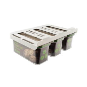 rPET 3-Pack Rectangle 3000ml Air-Tight BPA Free Leak-Proof Freezer Safe Hanging Fridge Food Storage Bins