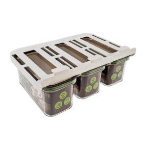 rPET 3-Pack Rectangle 4500ml Air-Tight BPA Free Leak-Proof Freezer Safe Hanging Fridge Food Storage Bins