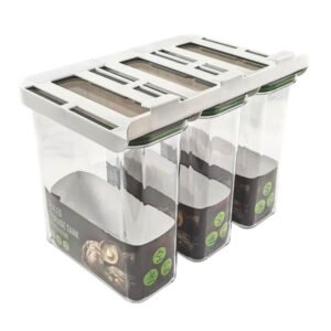 rPET 3-Pack Rectangle 7800ml Air-Tight BPA Free Leak-Proof Freezer Safe Hanging Fridge Food Storage Bins