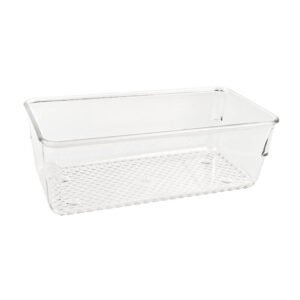 Stackable Clear rPET Storage Tray - Rectangular Design for Desk Organization
