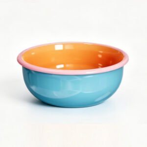 5.9” 2-tone Enamel-like recycled PET Bowl with Rolled Edge