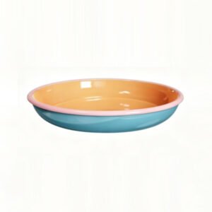 2-tone Enamel-like recycled PET deep Plate with Rolled Edge