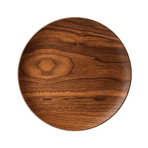 Walnut Wood Pattern Recycled PET Plate in multiple sizes